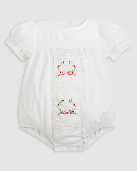 PREORDER - Pemberley Holiday Christmas Hand Embroidered White Heirloom Bubble