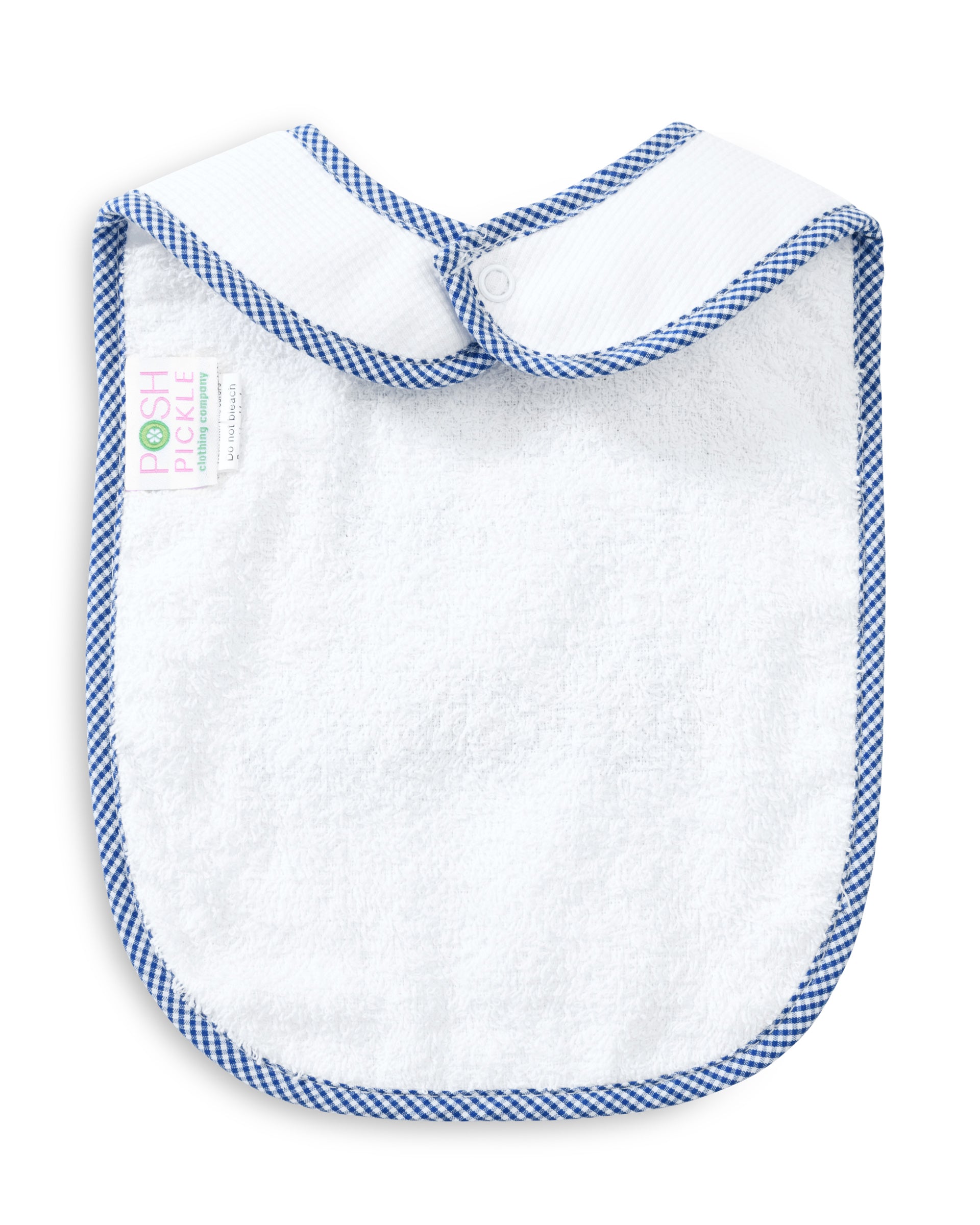 Navy Gingham Train Bib