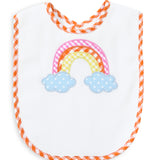 Rainbow Orange Gingham Bib