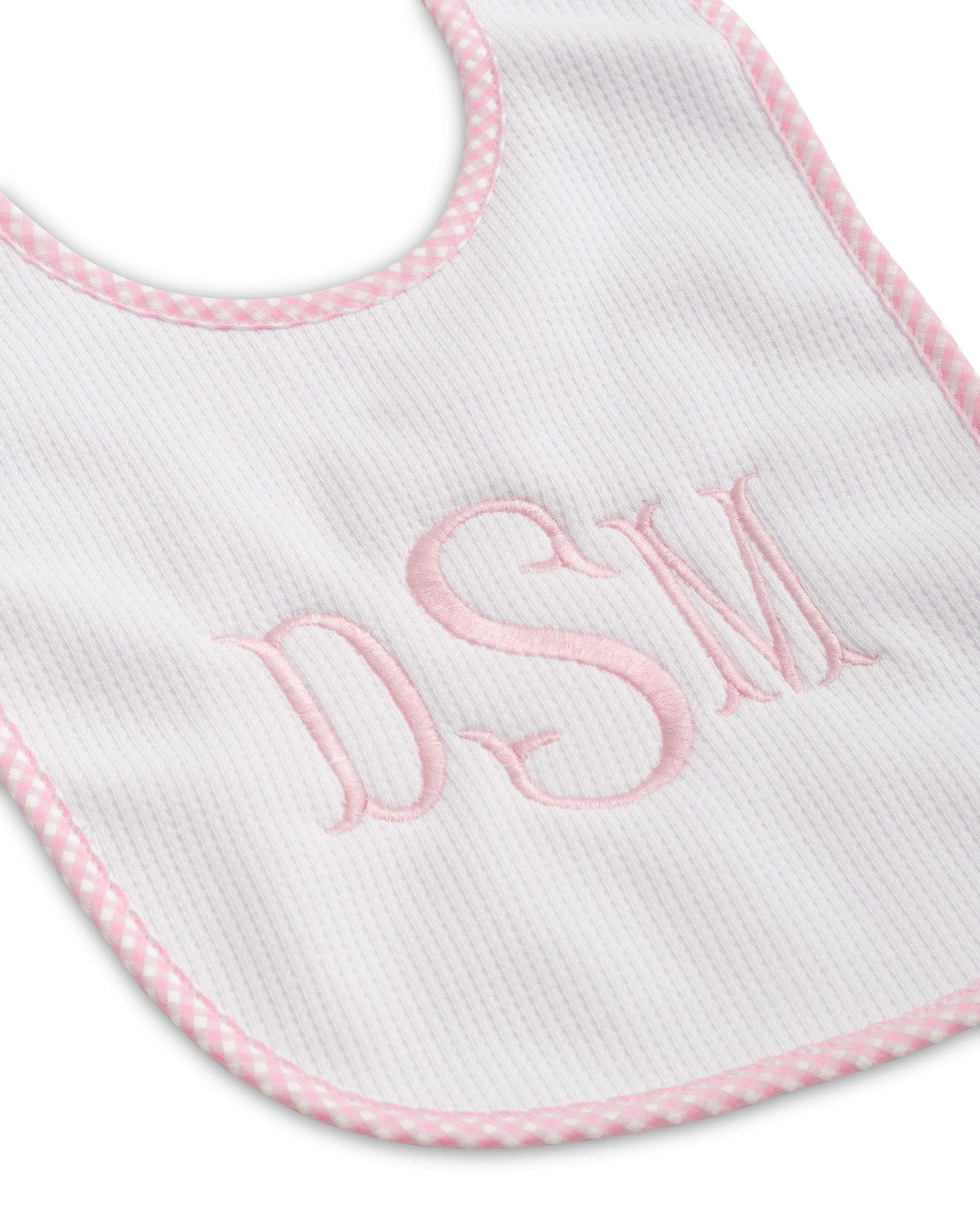 Pink Gingham Bib