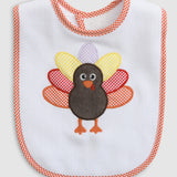 Orange Gingham Turkey Bib