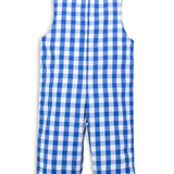 Thankful Navy Gingham Longall with Turkey Embroidered Panel