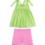 Fore! Girls' Tie Shoulder Top & Knit Shorts Set