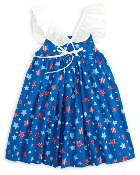 Make a Wish Star Print Tie Back Dress