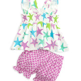 This One Knit Starfish Print Top & Bloomer Set