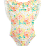 Magnolia Ruffle Low Back Swim Suit with Bow
