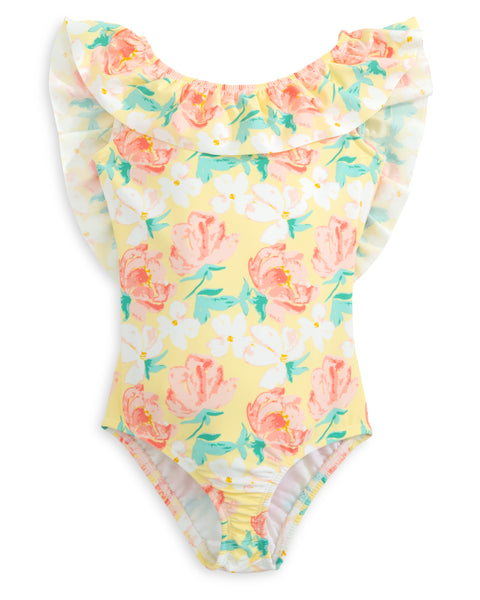 Magnolia Ruffle Low Back Swim Suit with Bow