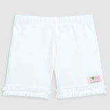 Oopsie Daisy Knit Undershorts with Ruffle - White