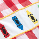 Scribble Red Gingham Crayon Embroidery Jonjon