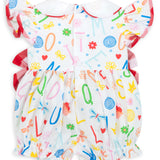 ABCs & 123s Alphabet Print Embroidered Collar Bubble