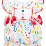 ABCs & 123s Alphabet Print Embroidered Collar Bubble