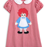 Dolly Red Gingham A-Line Raggedy Ann Applique Dress