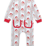 Jolly Old Saint Nick Girls' Lounge Zippie with Ruffle Trim