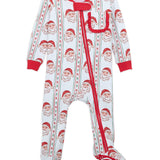 Jolly Old Saint Nick Girls' Lounge Zippie with Ruffle Trim