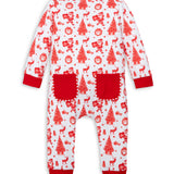 Old Fashioned Christmas Boys' Lounge Zippie with Piping Trim