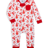 Old Fashioned Christmas Boys' Lounge Zippie with Piping Trim