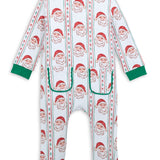 Jolly Old Saint Nick Boys' Lounge Zippie with Piping Trim