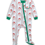 Jolly Old Saint Nick Boys' Lounge Zippie with Piping Trim