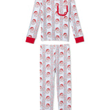 Jolly Old Saint Nick Girls' Lounge 2 Piece Set with Ruffle Trim