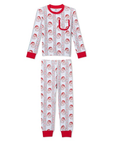 Jolly Old Saint Nick Girls' Lounge 2 Piece Set with Ruffle Trim