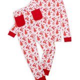 Old Fashioned Christmas Boys' Lounge 2 Piece Set with Piping Trim