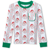 Jolly Old Saint Nick Christmas Boys' Lounge 2 Piece Set with Piping Trim