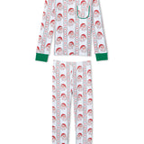 Jolly Old Saint Nick Christmas Boys' Lounge 2 Piece Set with Piping Trim