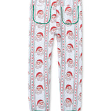 Jolly Old Saint Nick Christmas Boys' Lounge 2 Piece Set with Piping Trim