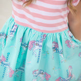 Carousel Short Sleeved Swing Dress