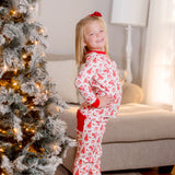 Old Fashioned Christmas Girls' Lounge 2 Piece Set with Ruffle Trim