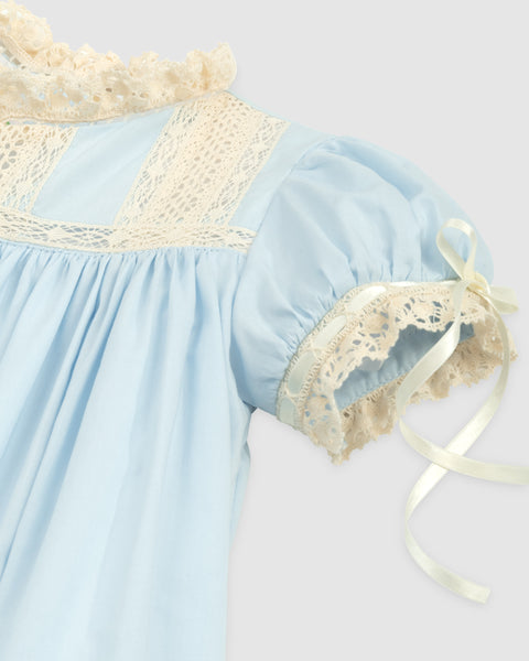 Bristol Blue Short Sleeved Heirloom Dress