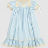 Bristol Blue Short Sleeved Heirloom Dress