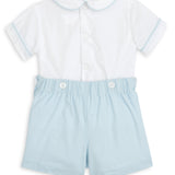 Sterling Boys Blue Heirloom Button-On Shorts Set