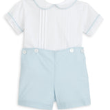 Sterling Boys Blue Heirloom Button-On Shorts Set