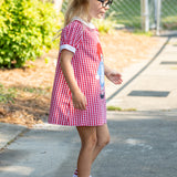 Dolly Red Gingham A-Line Raggedy Ann Applique Dress