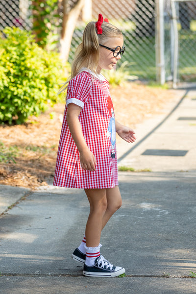 Dolly Red Gingham A-Line Raggedy Ann Applique Dress