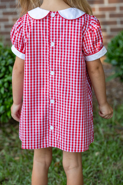 Dolly Red Gingham A-Line Raggedy Ann Applique Dress