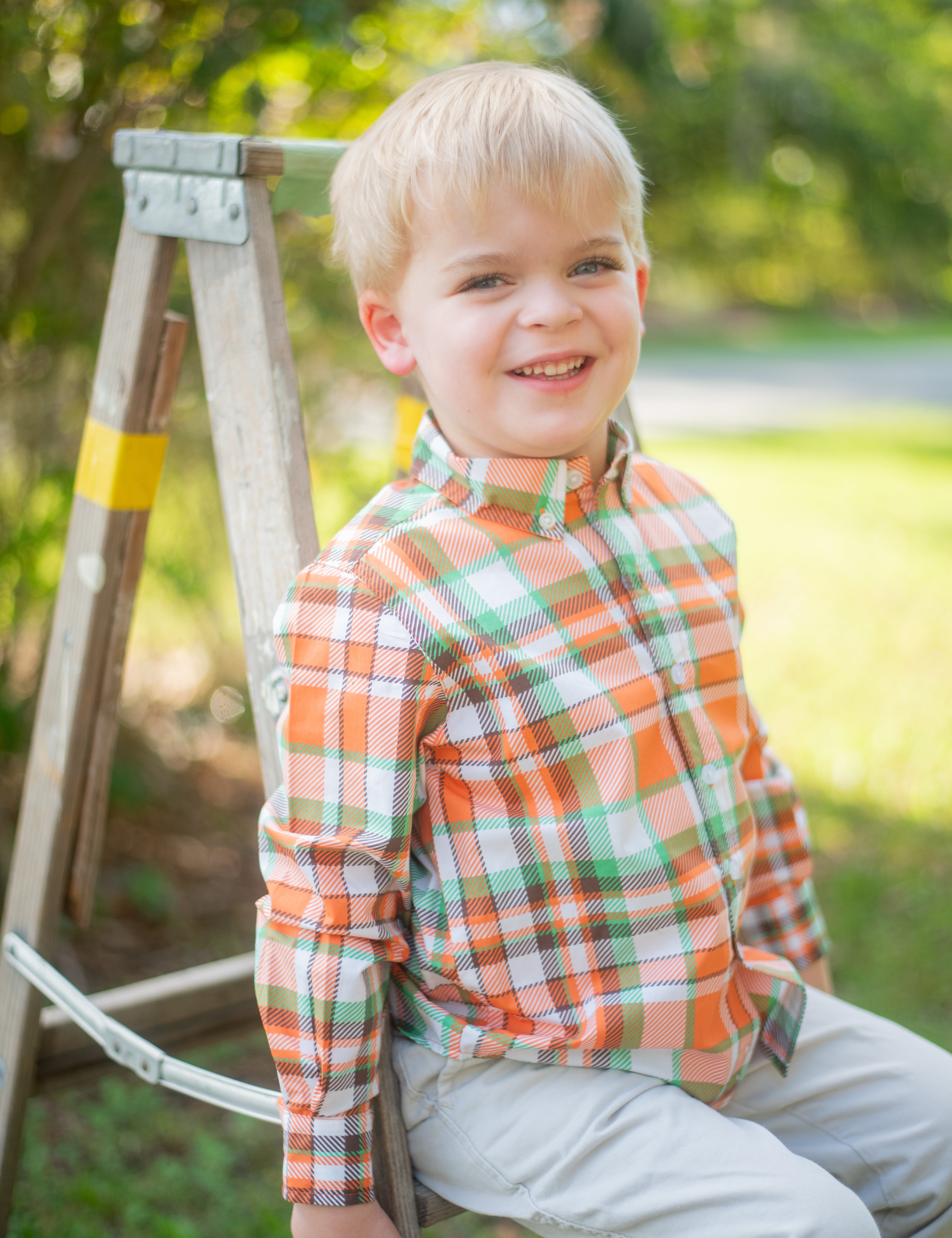 Autumn Plaid Boys' Collared Button Down Shirt