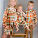 Autumn Plaid Boys' Jonjon & Knit Shirt Set