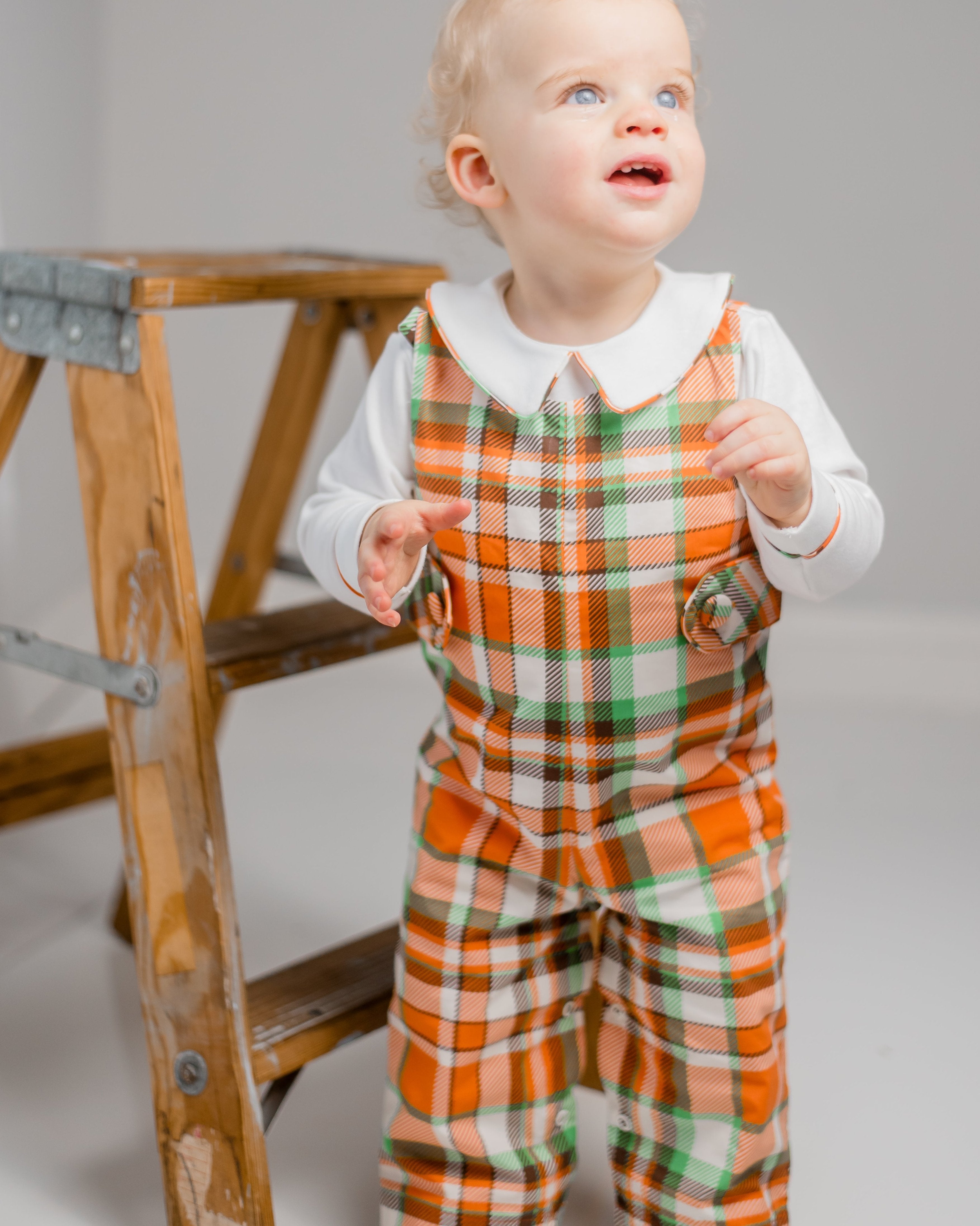 Autumn Plaid Boys' Jonjon & Knit Shirt Set