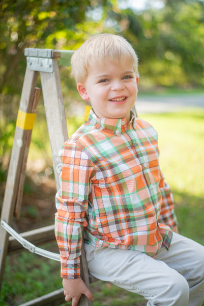 Autumn Plaid Boys' Collared Button Down Shirt