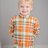 Autumn Plaid Boys' Collared Button Down Shirt