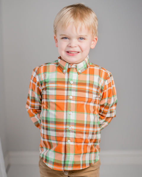 Autumn Plaid Boys' Collared Button Down Shirt