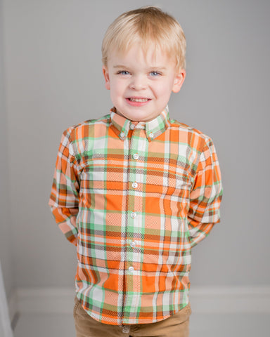 Autumn Plaid Boys' Collared Button Down Shirt