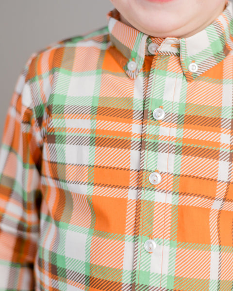 Autumn Plaid Boys' Collared Button Down Shirt