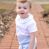 Sterling Boys Blue Heirloom Button-On Shorts Set