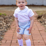 Sterling Boys Blue Heirloom Button-On Shorts Set