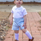 Sterling Boys Blue Heirloom Button-On Shorts Set
