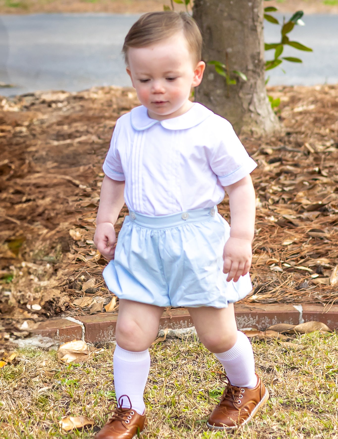 Sterling Boys Blue Heirloom Button-On Bubble