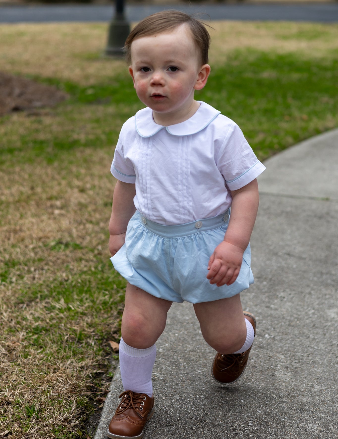 Sterling Boys Blue Heirloom Button-On Bubble